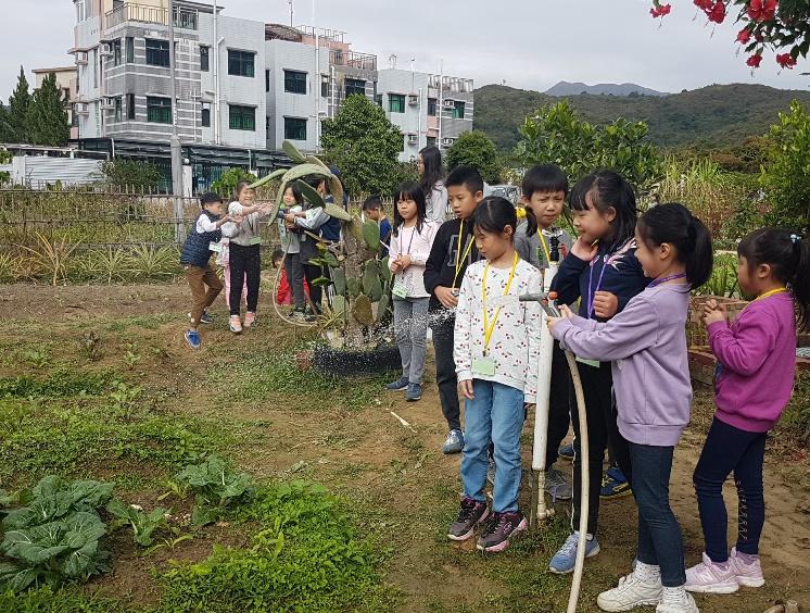 Hang Seng volunteers and kids mixed learning with pleasure