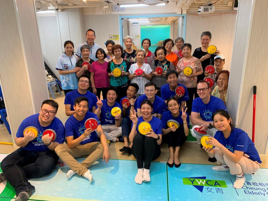 Morgan Stanley volunteers participated in a floor curling ma…