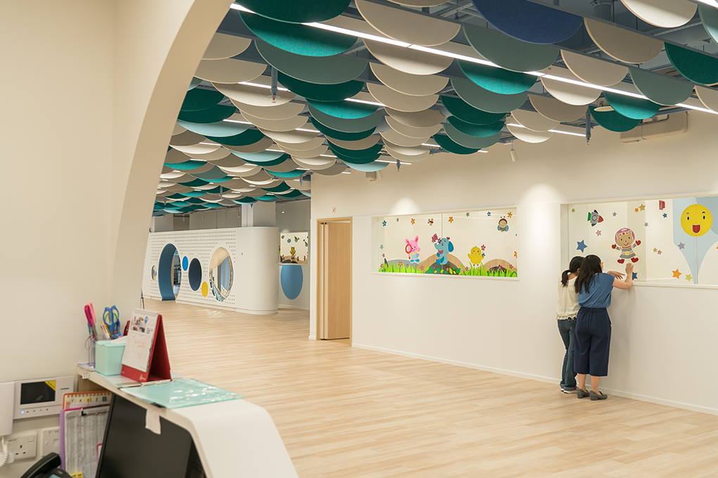 The kindergarten uses a lot of circles in its design, to illustrate the infinite potential of the students.
