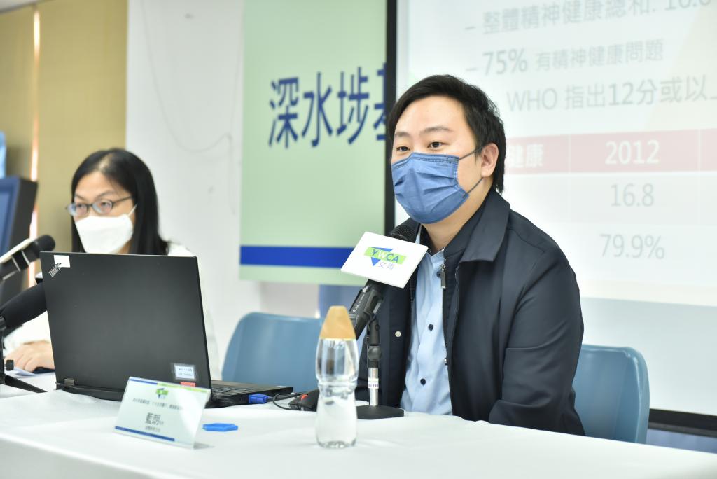 YWCA Research Assistant Mr. Kurt Nan (right) mentioned that more and more items put people in Sham Shui Po under stress, while the top 2 are health-related.