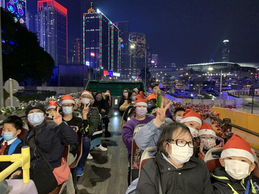 Participants seated themselves on the upper deck and enjoyed the Christmas lights along the route.