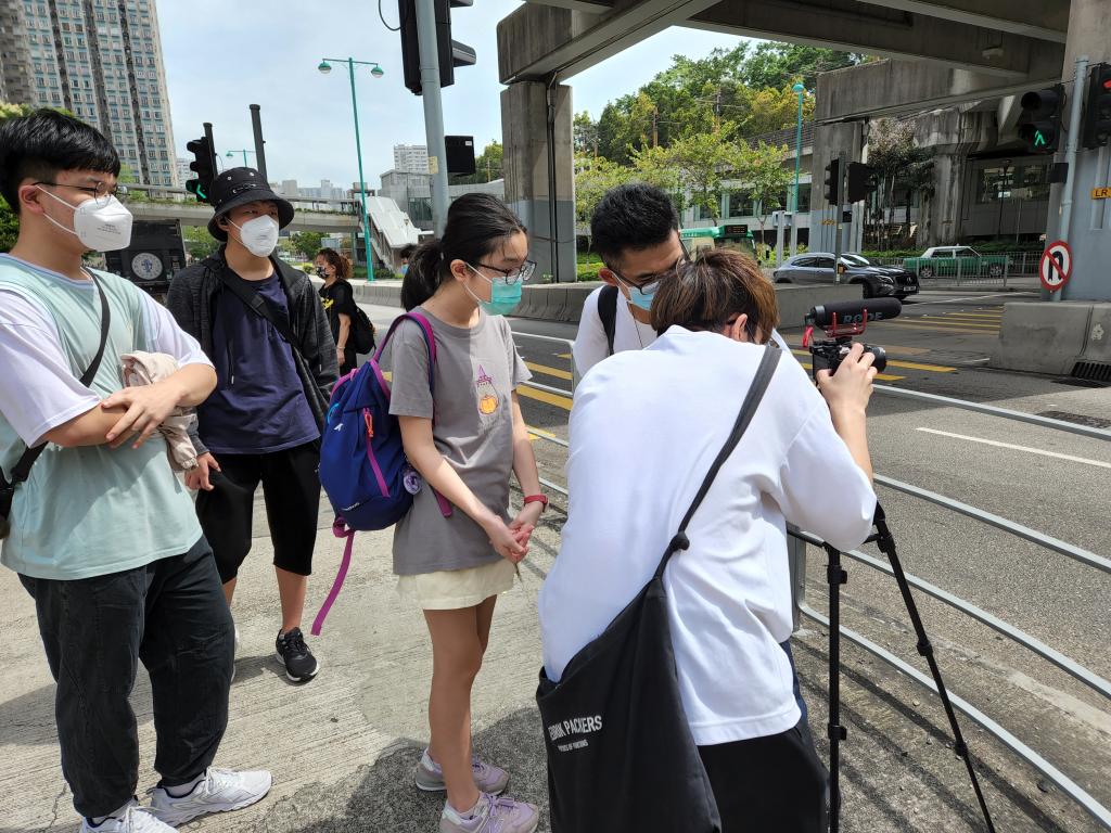 Five teenagers making video in Tuen Mun