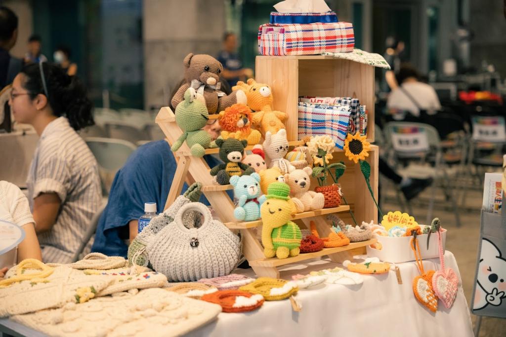 handcraft booths with plush toy crochet