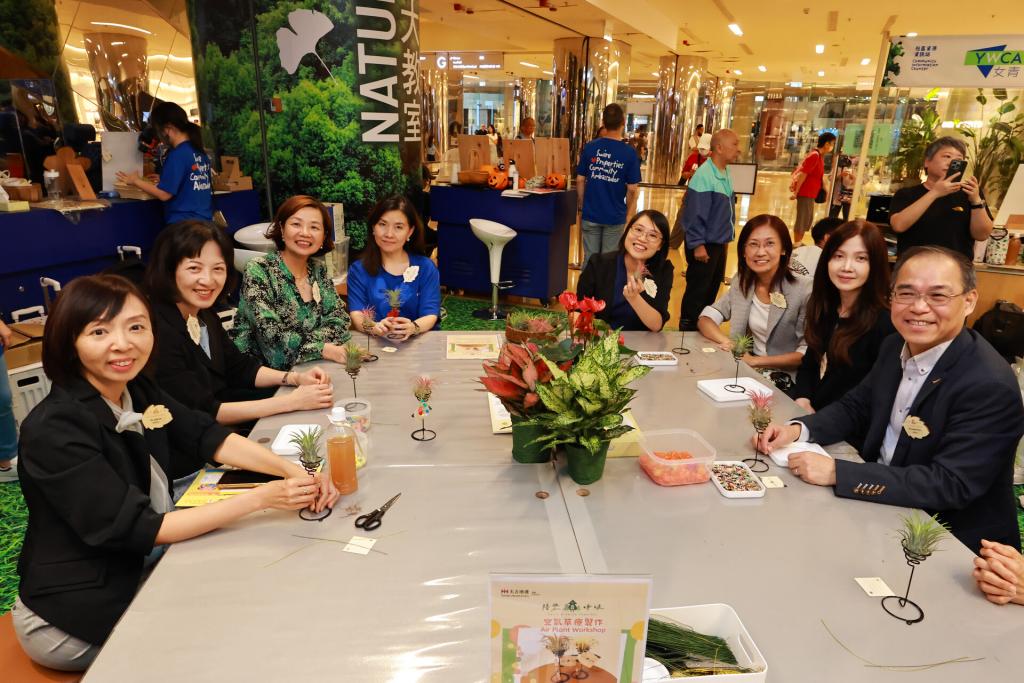 The stress-relieving workshop guided participants to calm their emotions while planting.